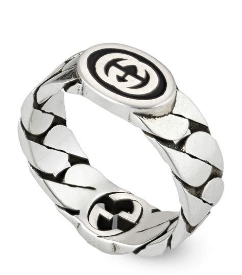 gucci interlocking g ring silver|gucci flower tuquise ring.